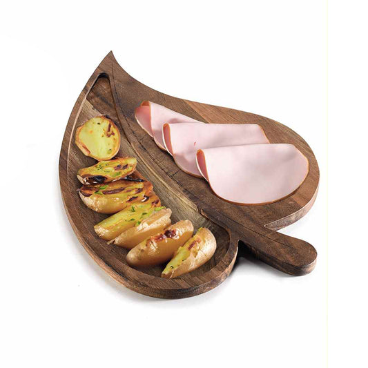Tagliere/ vassoio foglia in legno