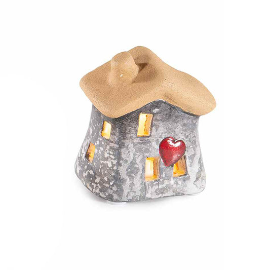 Casetta in terracotta piccola con luce led beije