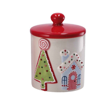 Barattolo in ceramica Christmas tree white