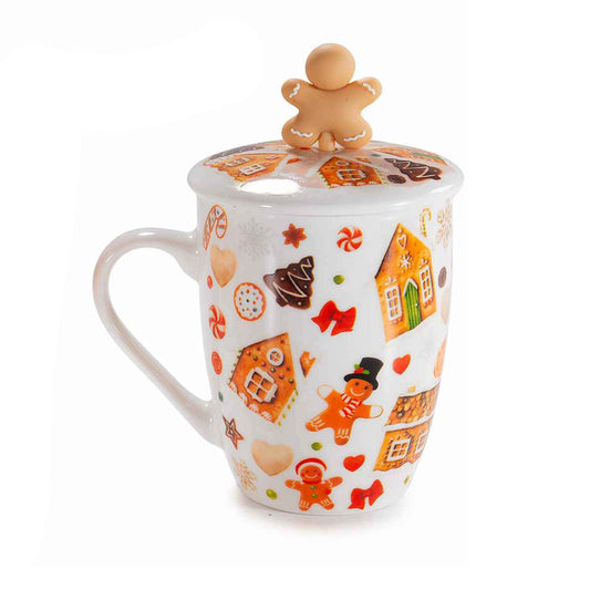 Tazza biscottini con filtro, piattino e scatola regalo