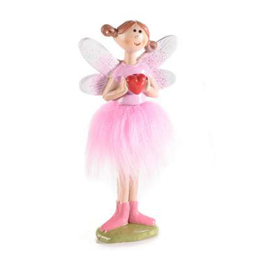 Fatina decorativa rosa con cuore