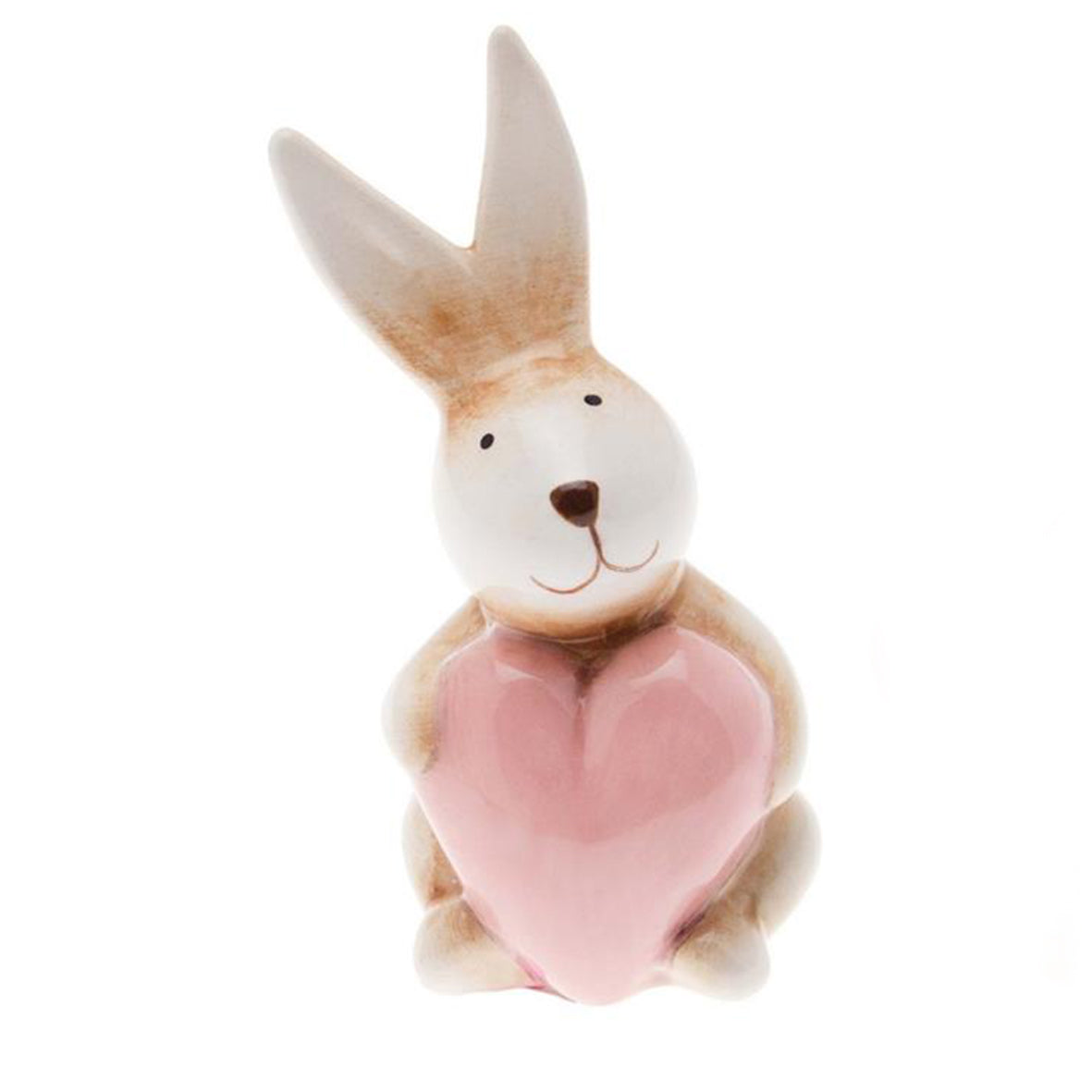 Coniglietto in ceramica cuore rosa