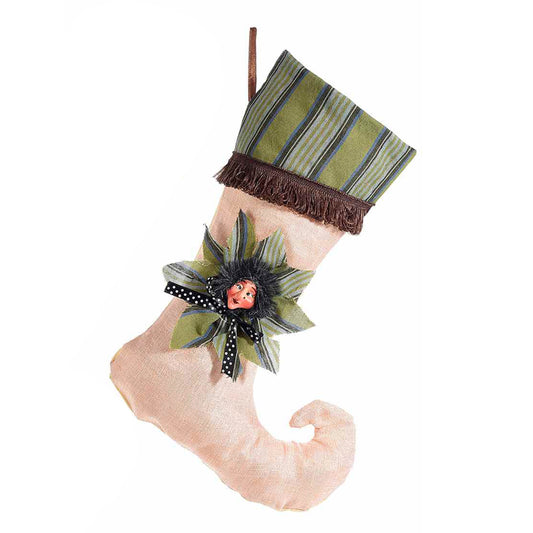Calza befana in resina verde
