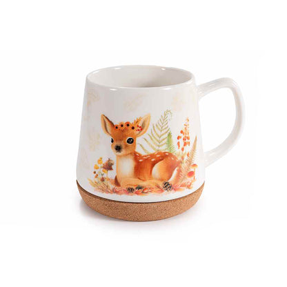 Tazza mug cerbiatto con base in sughero 500ml