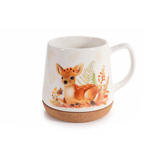 Tazza mug cerbiatto con base in sughero 500ml