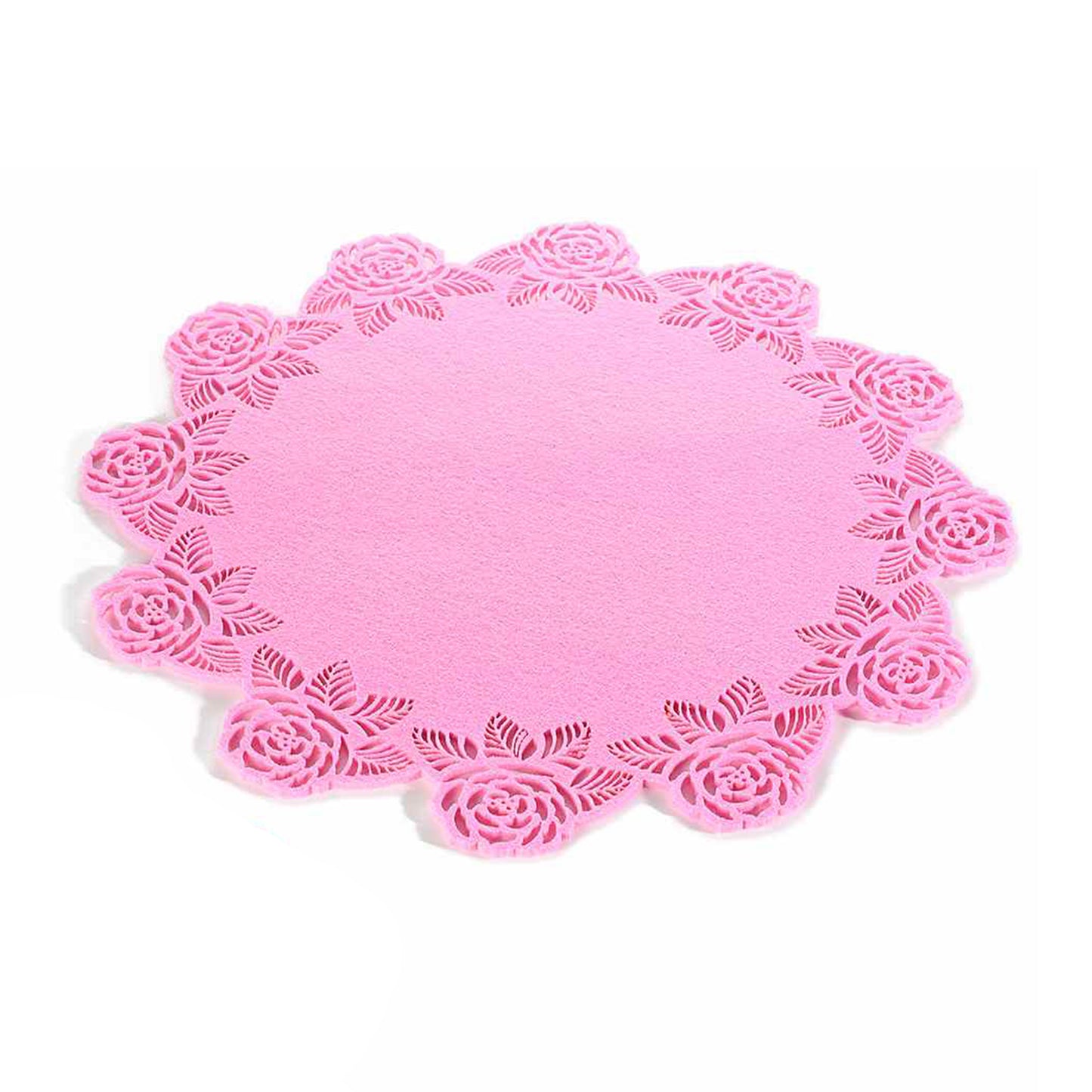 Sottopiatto in panno rosa