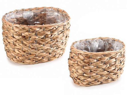 Cestini in fibra naturale set 2 pezzi