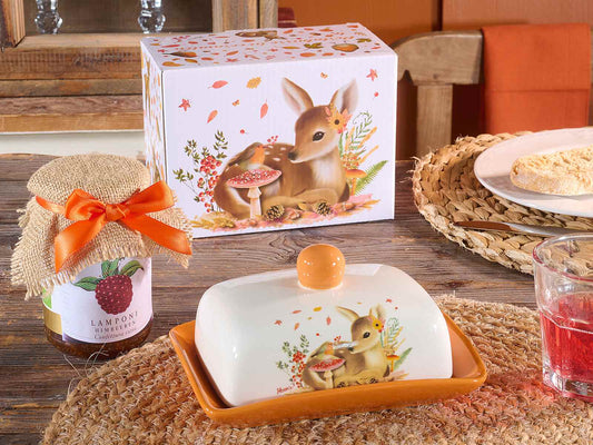 Portaburro in ceramica bosco