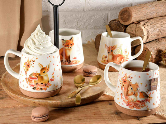 Tazza mug cerbiatto con base in sughero 500ml