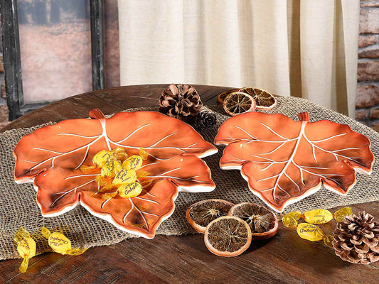 Piatto/vassoio decorativo foglia grande