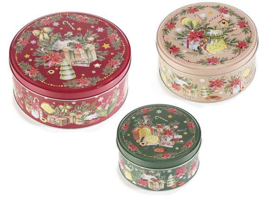 Scatola in metallo tonda vintage