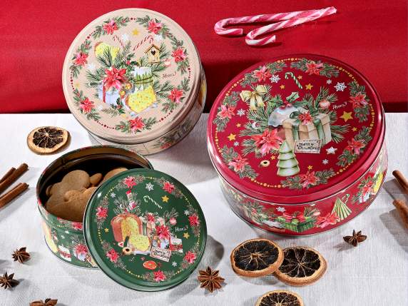 Scatola in metallo tonda vintage