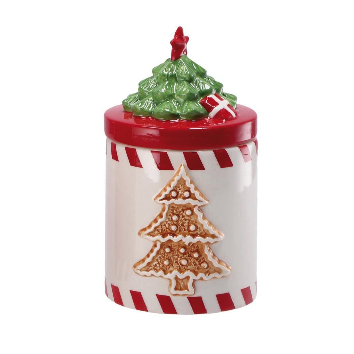 Barattolo ceramica albero bianco