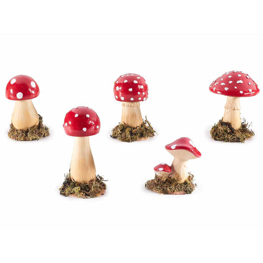 Funghetti decorativi set 5 pezzi