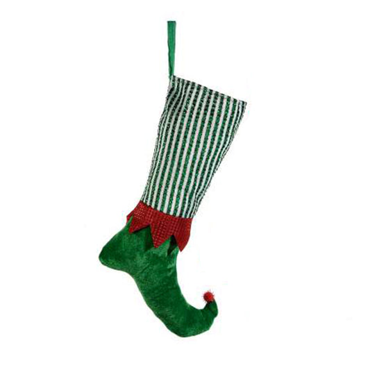 Calza elfo verde in feltro maxi