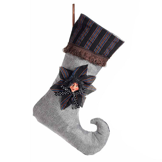 Calza befana in resina grigia