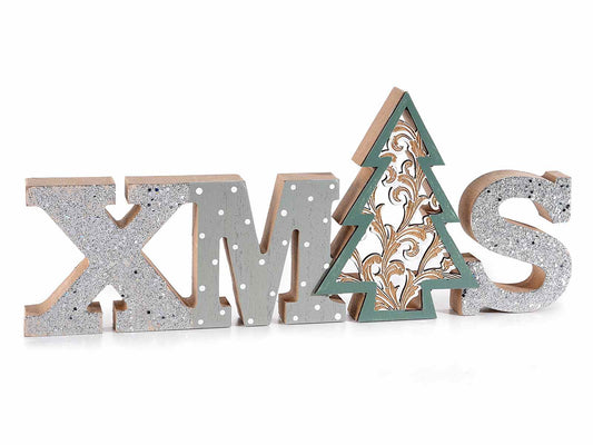 Scritta Xmas d'appoggio in legno