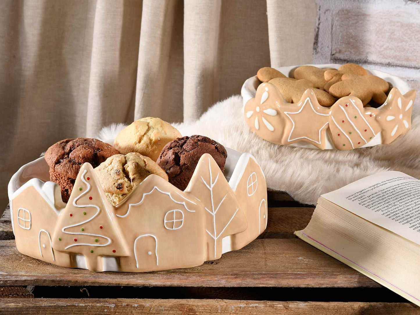Piatto biscotti in ceramica maxi