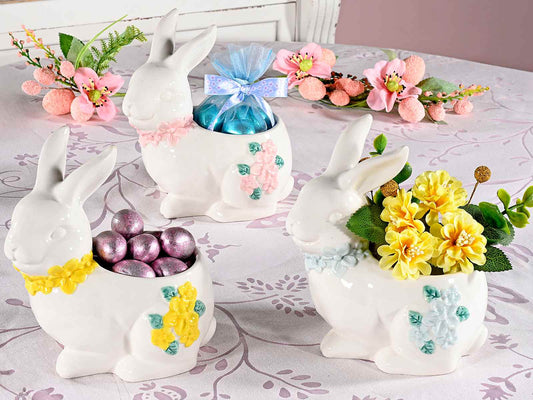 Coniglio turchese portadolci/pianta