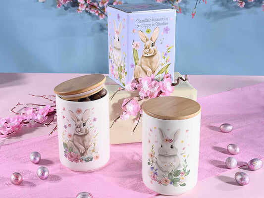 Barattolo coniglio con scatola regalo