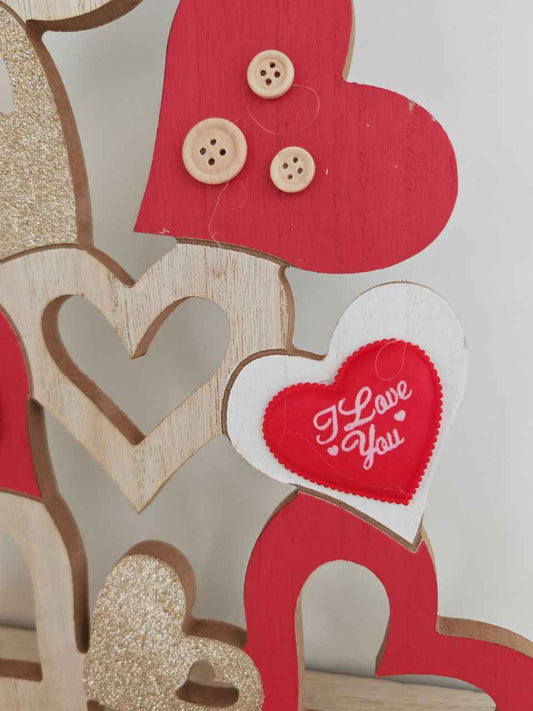 Piramide cuori d'appoggio maxi in legno