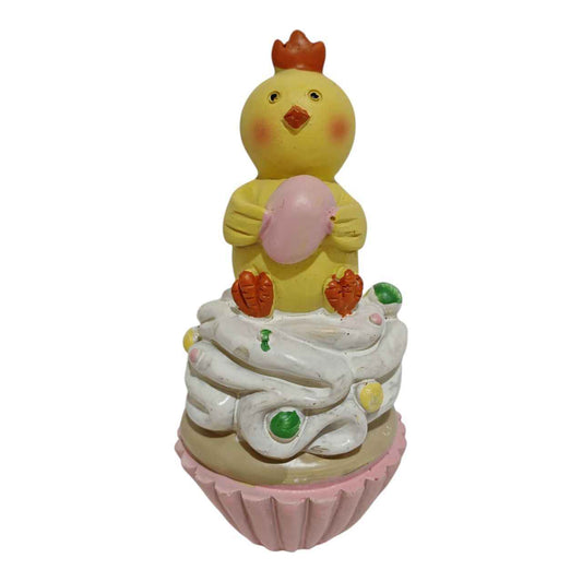 Pulcino con uovo in resina