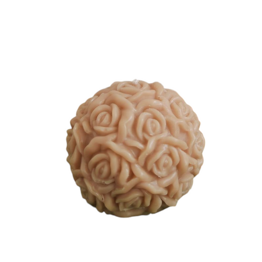 Candela sfera di rose tortora