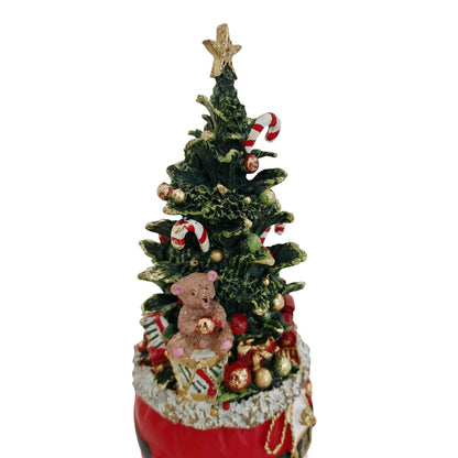 Decorazione d'appoggio albero con orso e regali