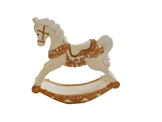 Cavallo a dondolo oro e panna