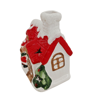 Casetta con renna e luce led