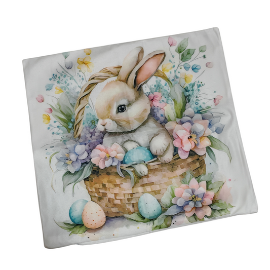 Fodera cuscino coniglietto con fiori