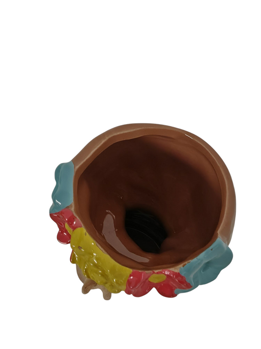 Vaso volti fiori multicolor