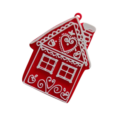 Addobbo casa pan di zenzero rosso e bianco