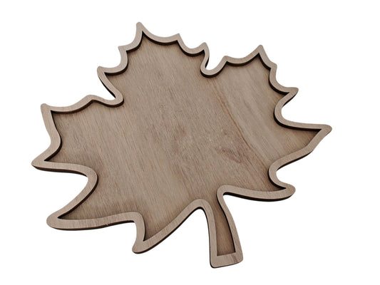 Vassoio in legno foglia