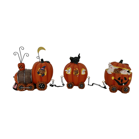 Decorazione con zucche d'appoggio