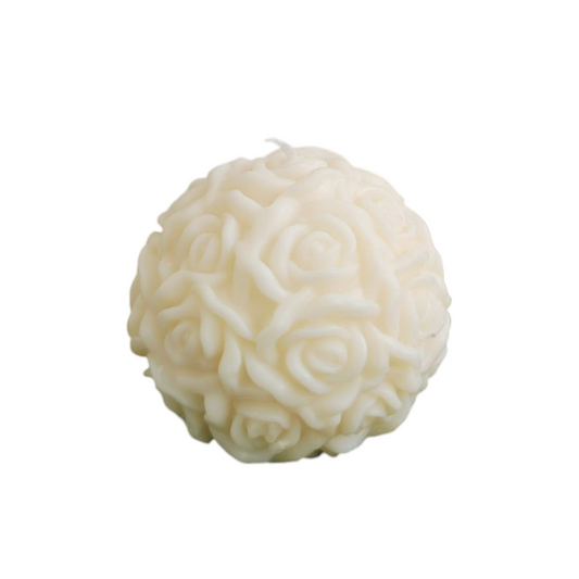 Candela sfera di rose panna