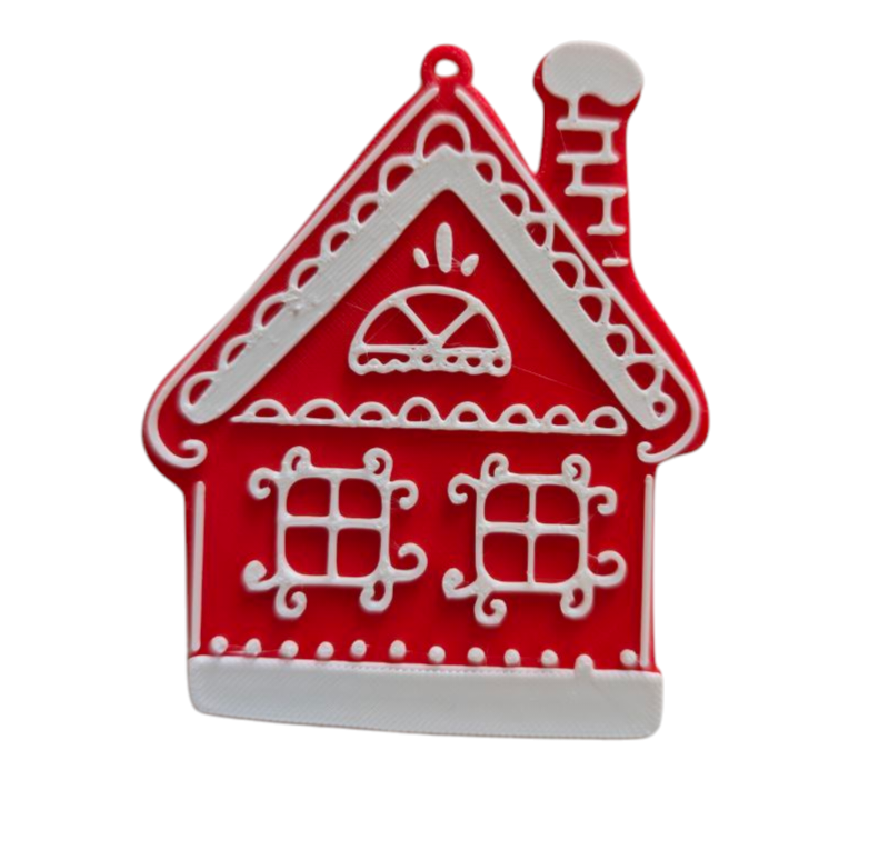 Addobbo casa pan di zenzero rosso e bianco