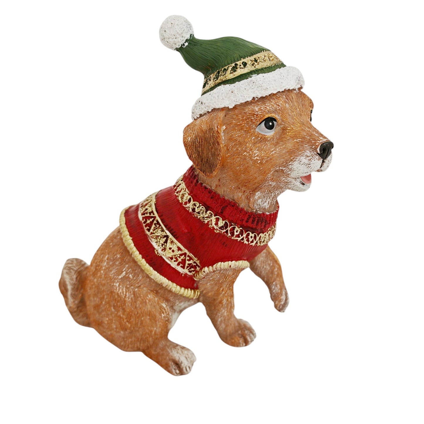 Cagnolino d'appoggio cappello verde
