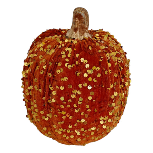 Zucca decorativa in velluto con paillettes