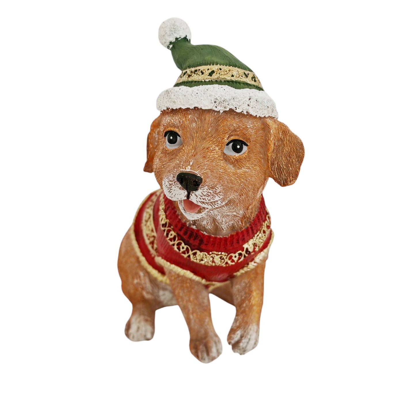 Cagnolino d'appoggio cappello verde