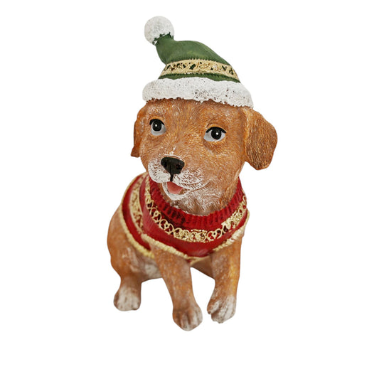 Cagnolino d'appoggio cappello verde