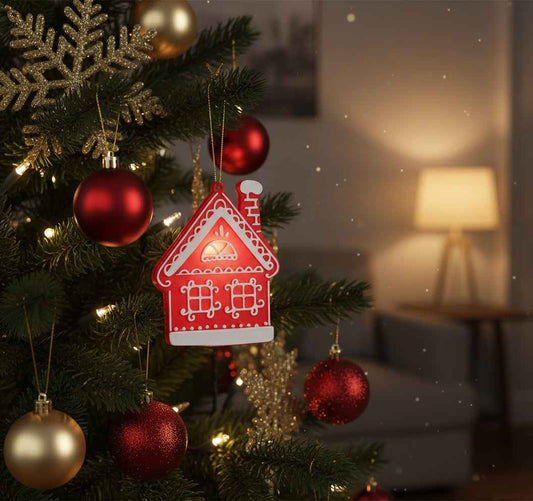 Addobbo casa pan di zenzero rosso e bianco