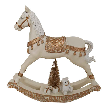 Cavallo a dondolo maxi con luce led bianco e oro