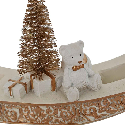 Cavallo a dondolo maxi con luce led bianco e oro