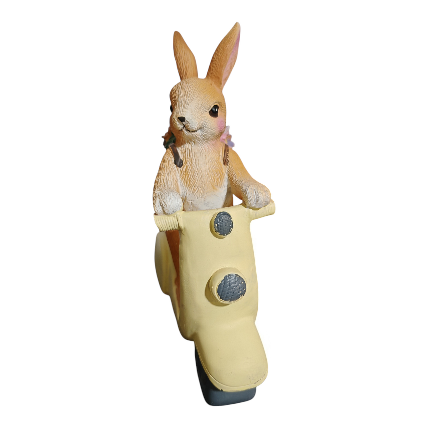 Coniglio con fiori lilla e rosa