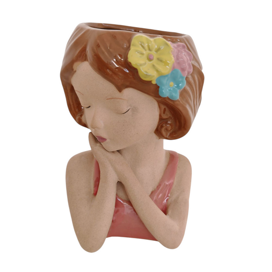 Vaso volto rosa maxi