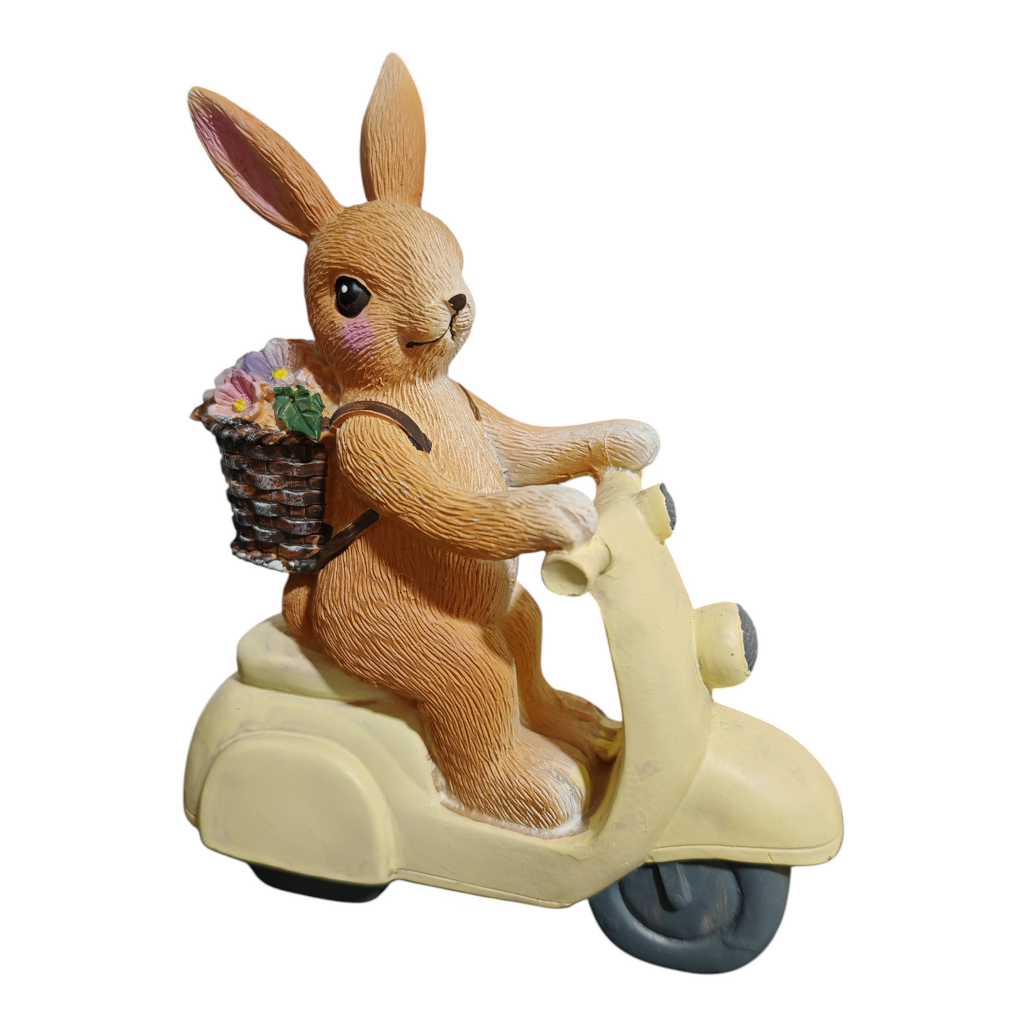 Coniglio con fiori lilla e rosa