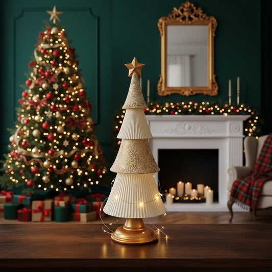 Albero di Natale panna e oro maxi