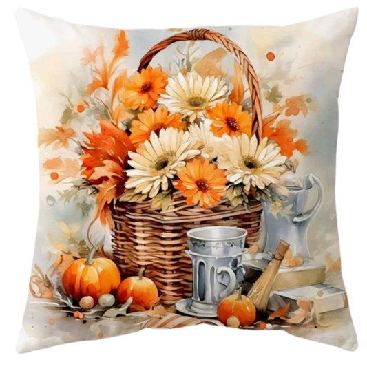 Fodera cuscino cestino con fiori