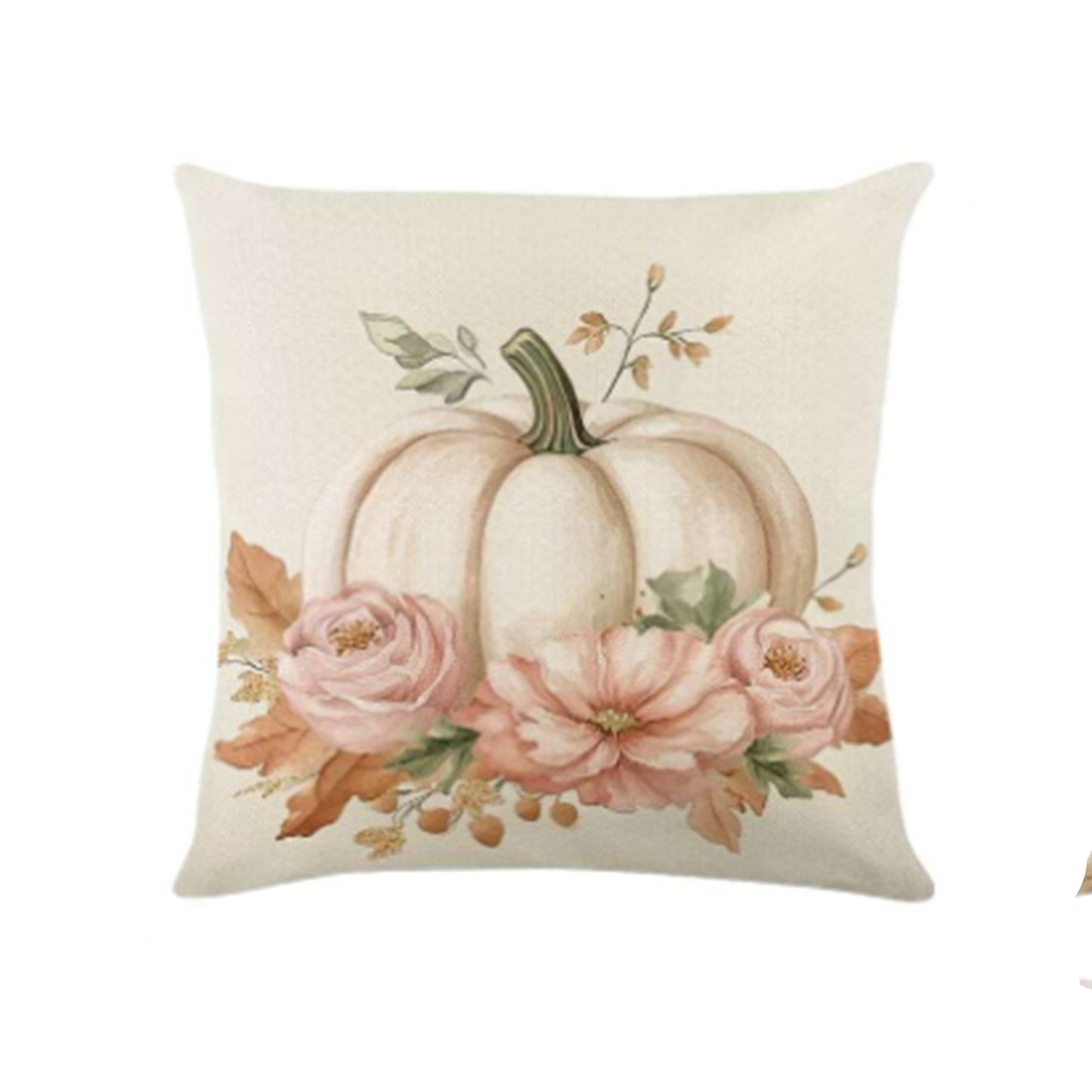 Fodera cuscino zucca e fiori